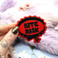 Black and Red Bite Risk Collar Patch (60mm)