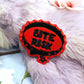 Black and Red Bite Risk Collar Patch (60mm)