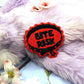 Black and Red Bite Risk Collar Patch (60mm)
