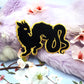 Black and Gold Wyrm Iron-On Patch (10cm)