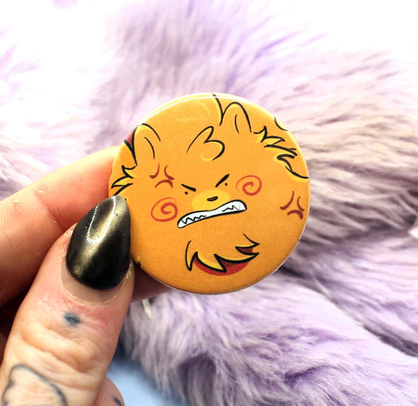 Angry Pombon Puppy Pokemon Circular Badge (38mm)