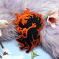 Copper and Black Sun Fox Embroidered Patch (8cm)