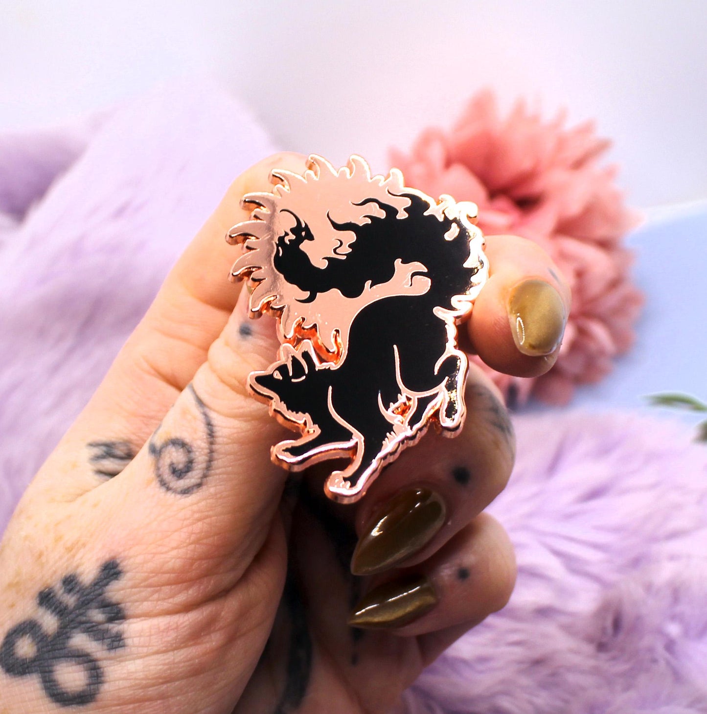 Copper Sun Fox Enamel Pin (A Grade)