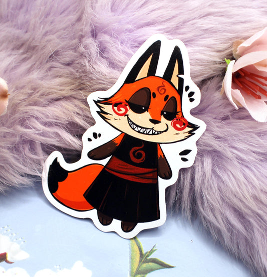 Chibi Red Fox Enohki Vinyl Sticker (7cm)