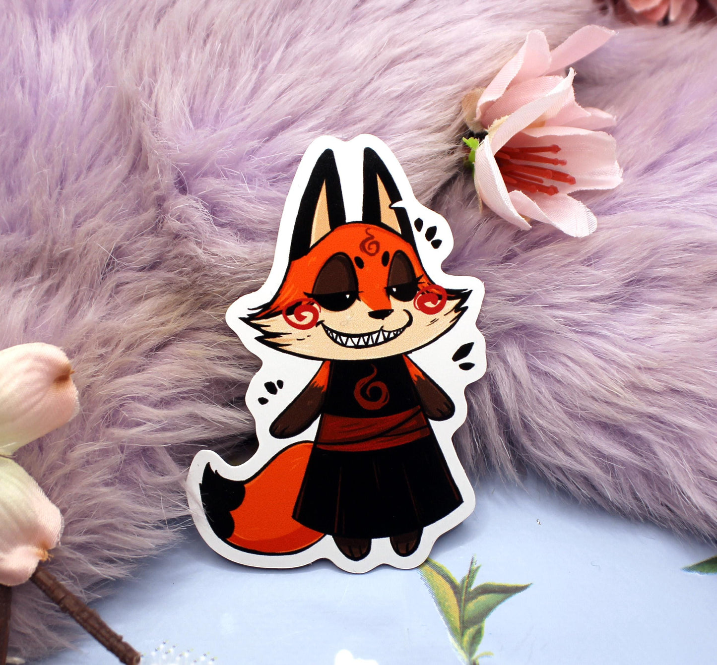 Chibi Red Fox Enohki Vinyl Sticker (7cm)
