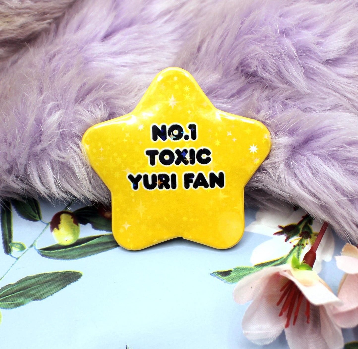 No.1 Toxic Yuri Gold Star Badge (55mm)