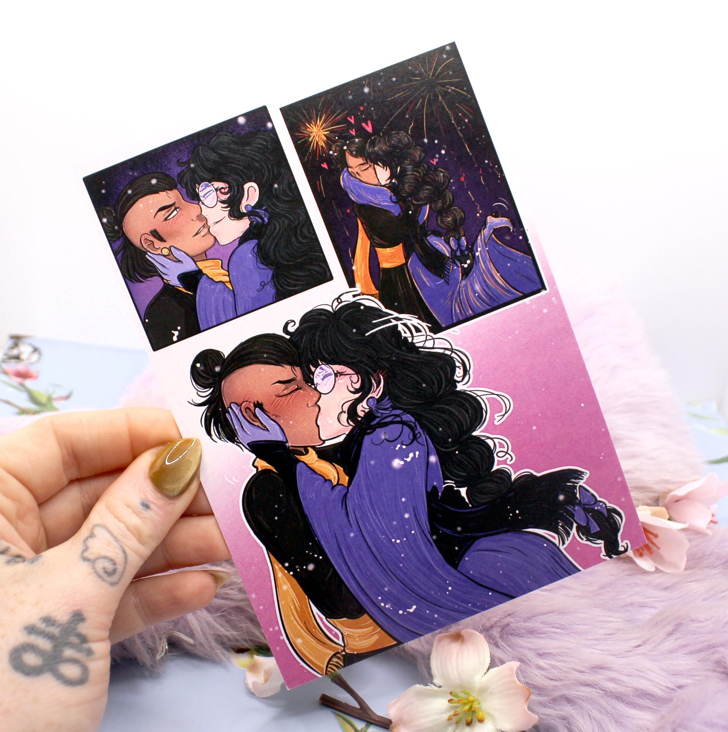 Tomar and Ginzin Kiss A6 Print - The Nightingale Dragon Series