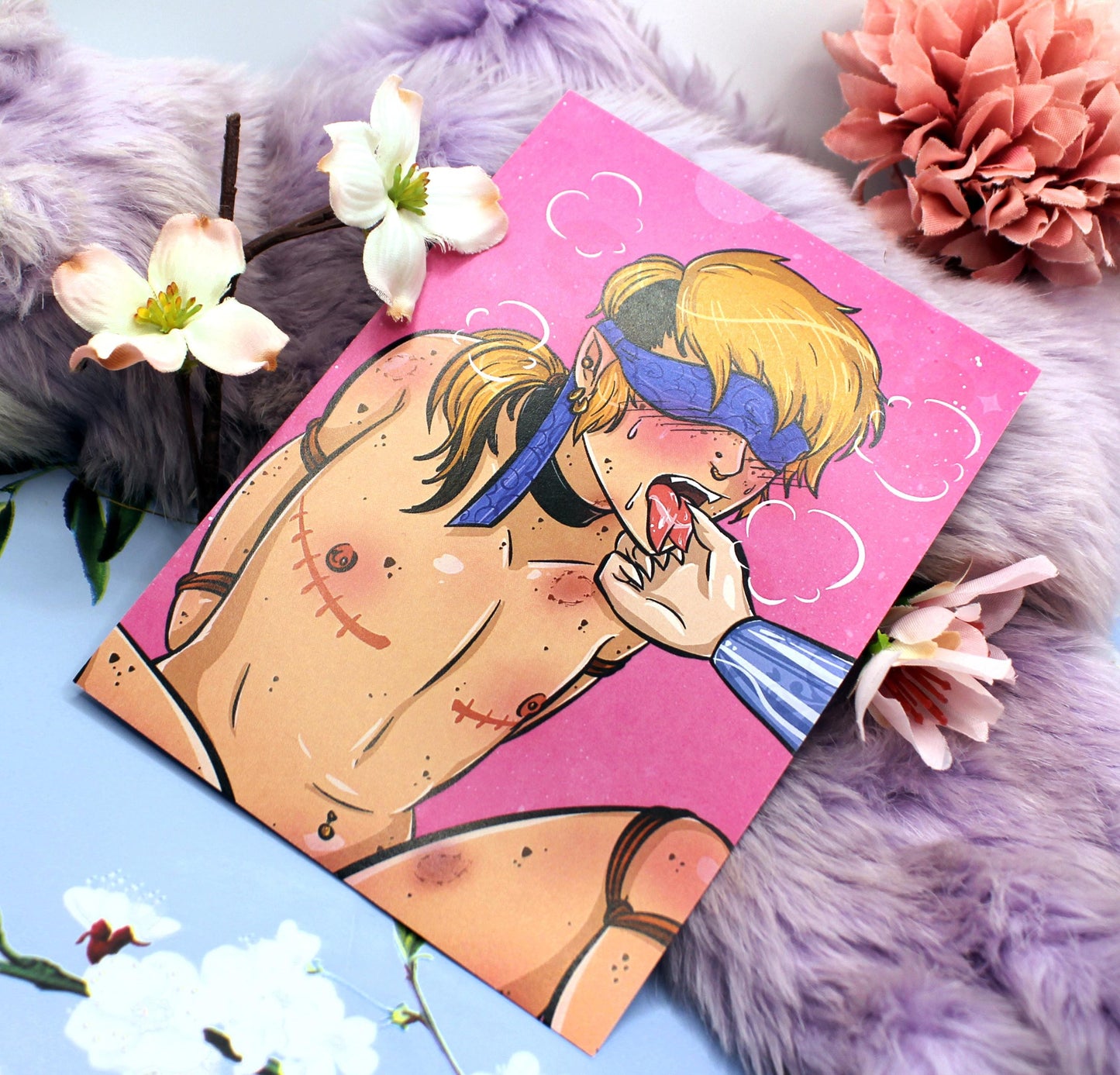 Blind Fold Shibari Taowren Pin Up A6 Print - The Nightingale Dragon Series