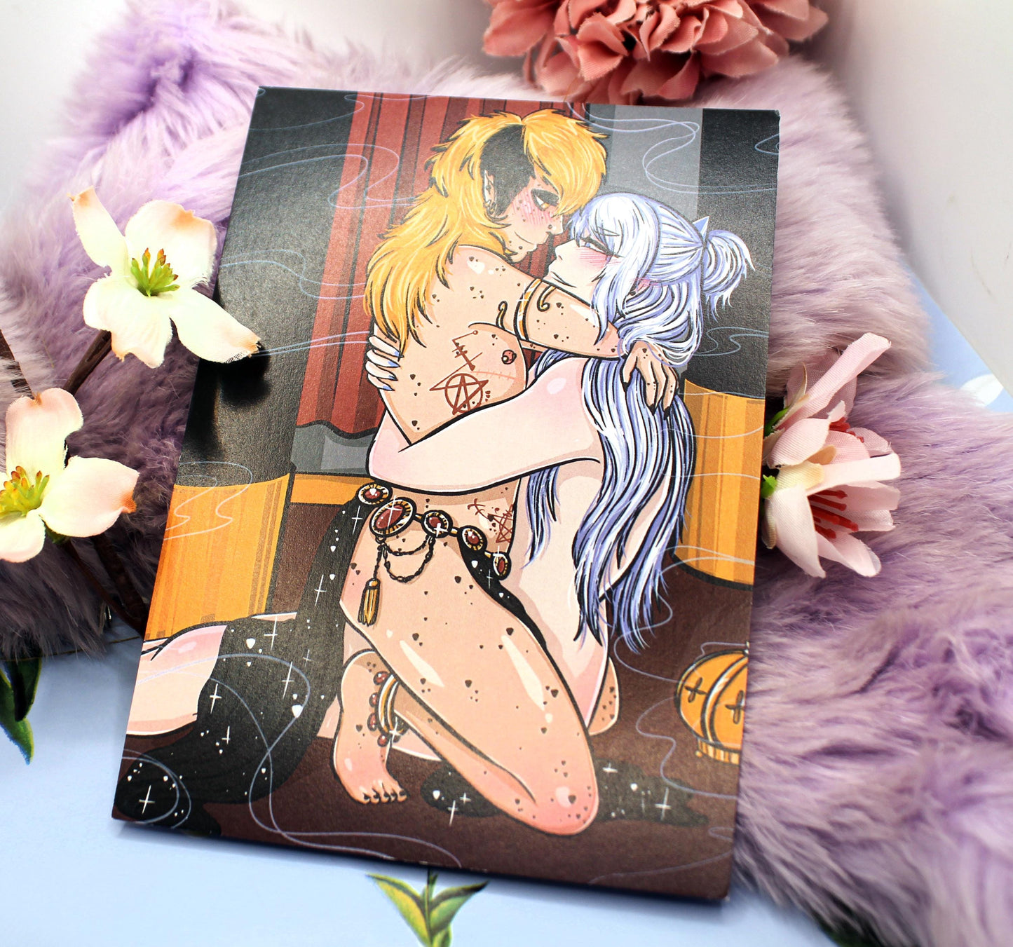 Brandy and Taowren Lap Pin Up A6 Print - The Nightingale Dragon Series