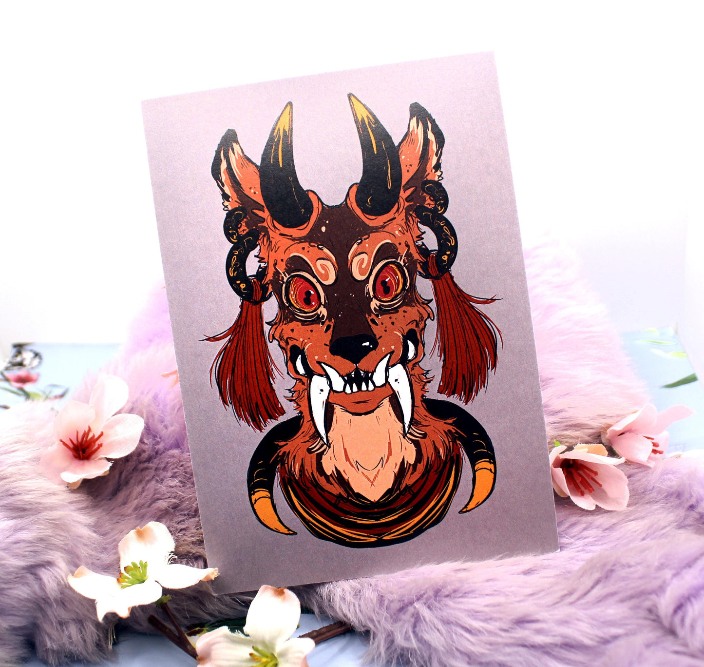 Tusked Deer Deity A6 Print - The Nightingale Dragon Series