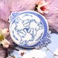 Pastel Blue and White 3 Wolf Moon Embroidered Patch (10cm)