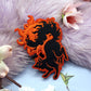 Copper and Black Sun Fox Embroidered Patch (8cm)