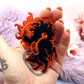 Copper and Black Sun Fox Embroidered Patch (8cm)