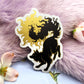 Gold Foil Sun Fox Vinyl Sticker (8cm)