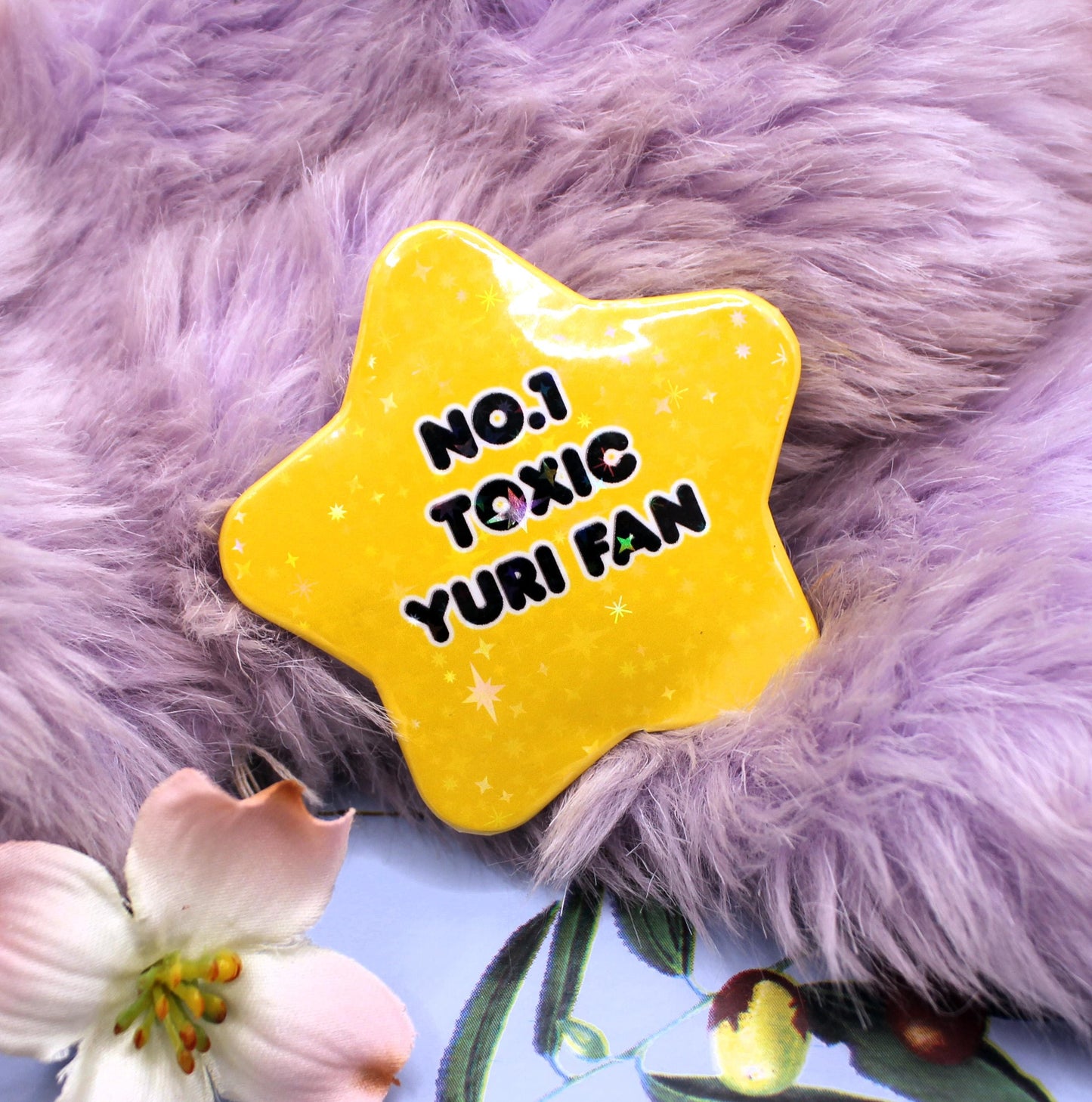 No.1 Toxic Yuri Gold Star Badge (55mm)