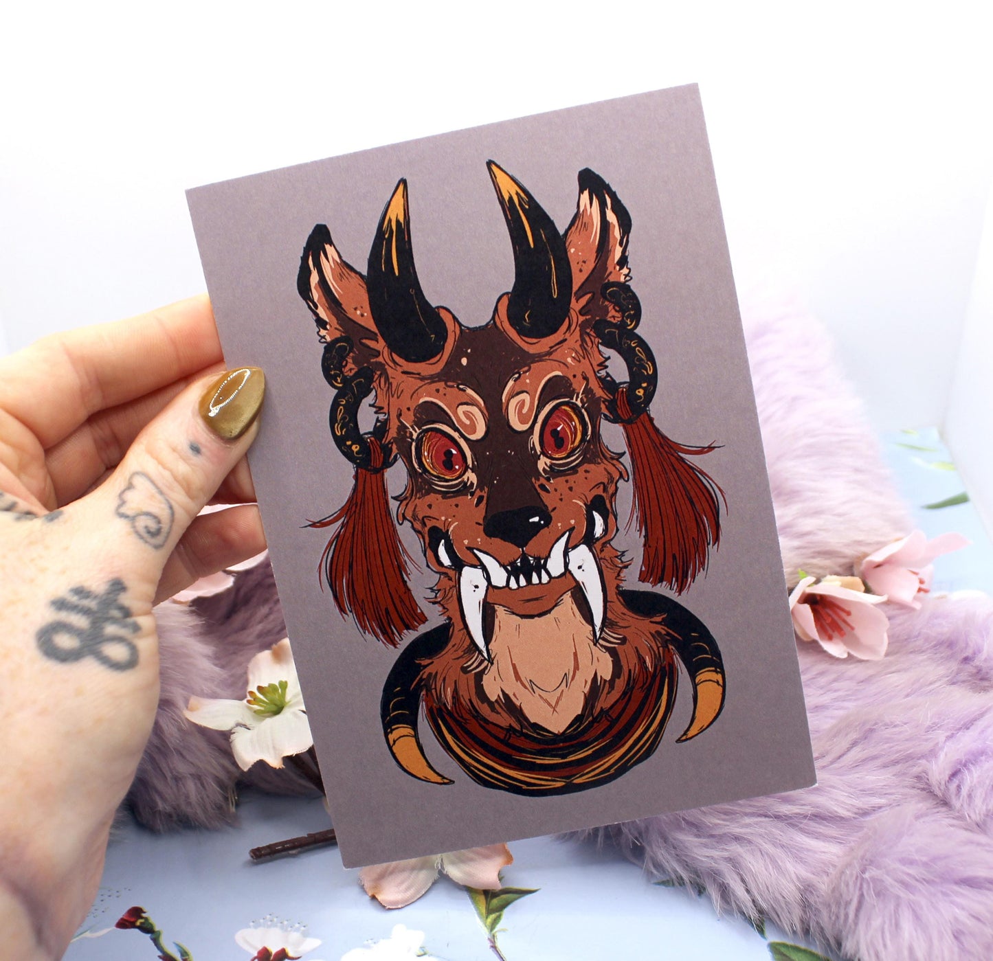 Tusked Deer Deity A6 Print - The Nightingale Dragon Series