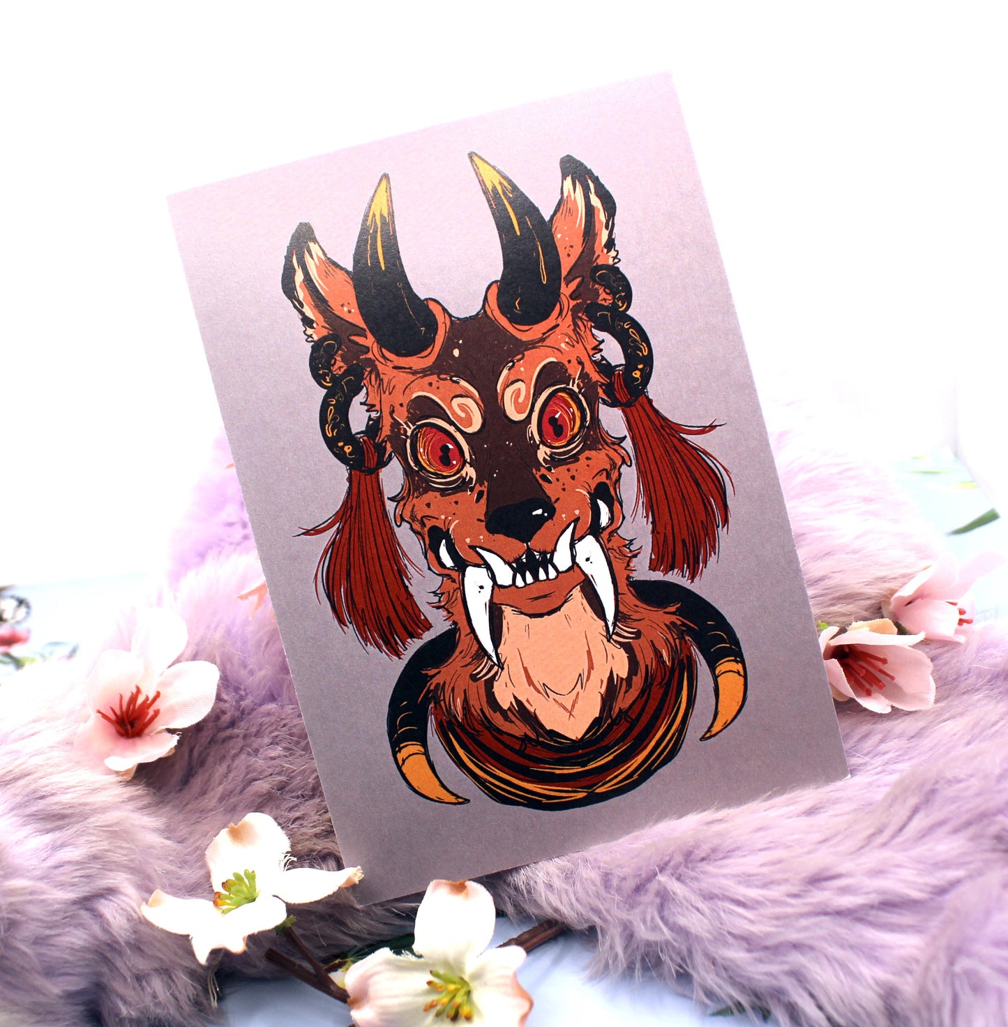 Tusked Deer Deity A6 Print - The Nightingale Dragon Series