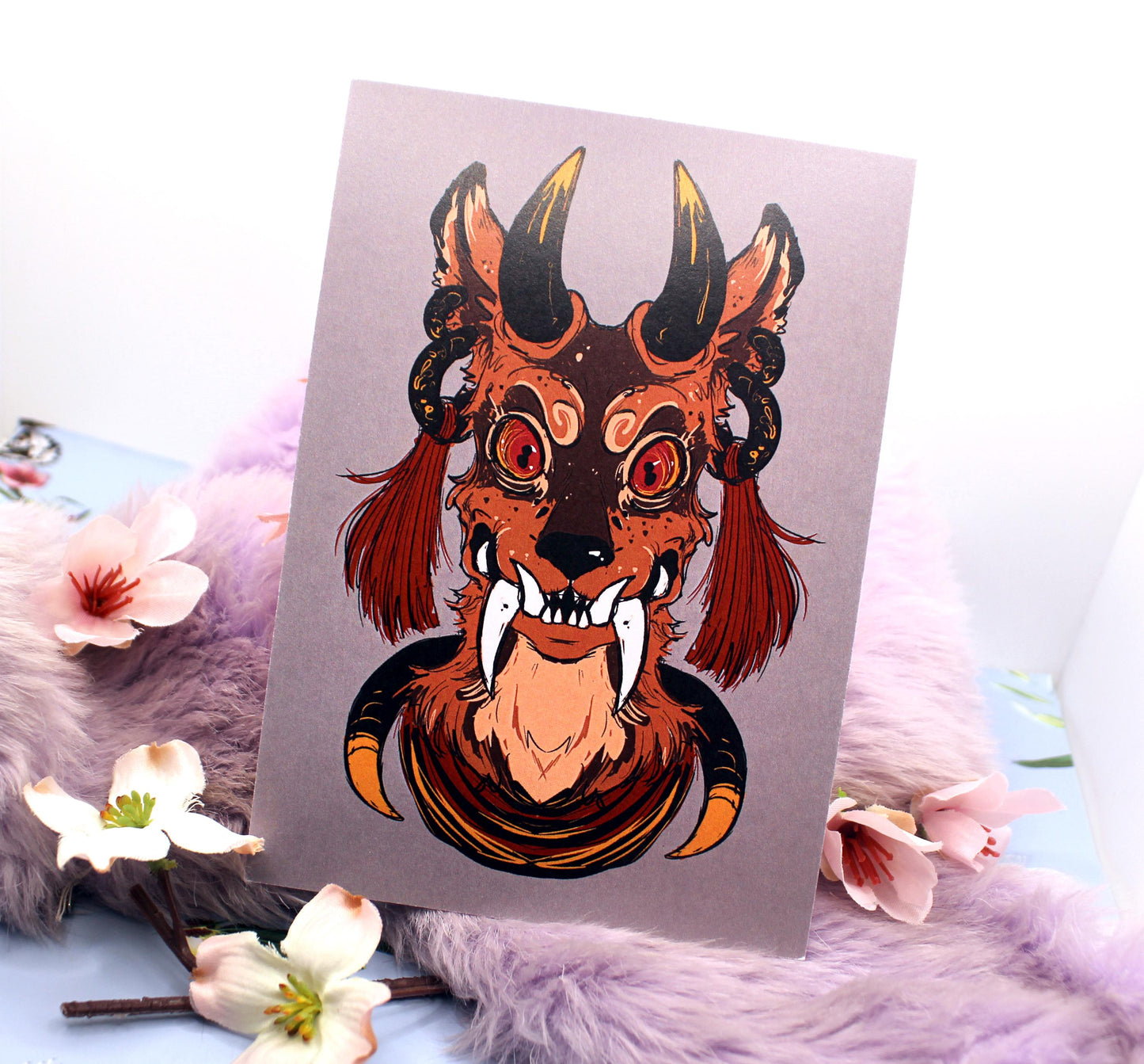 Tusked Deer Deity A6 Print - The Nightingale Dragon Series