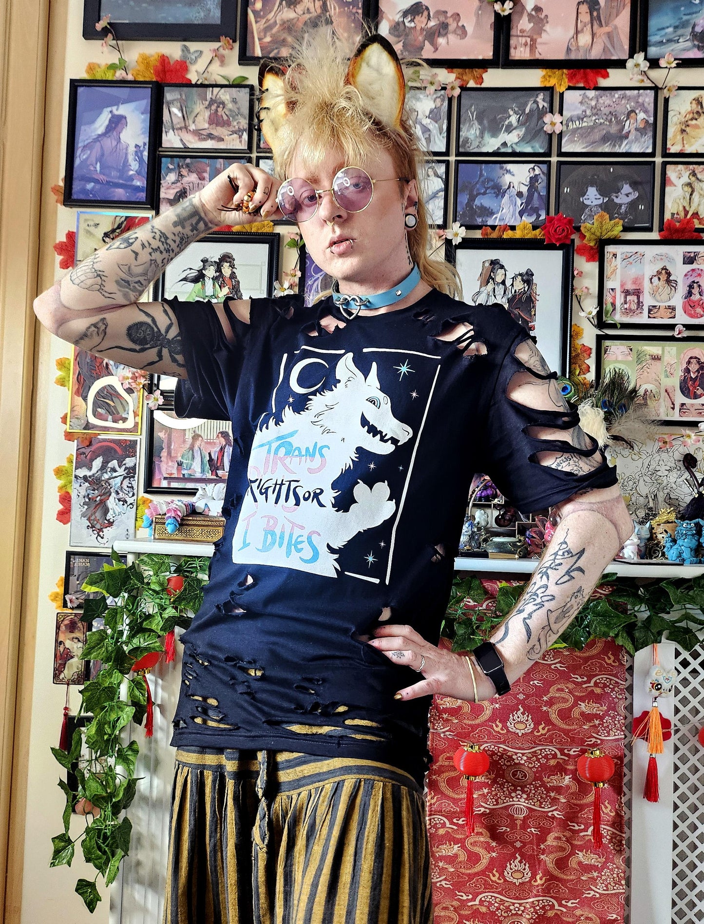 Trans Rights or I Bites Black T-shirt (S-4XL)