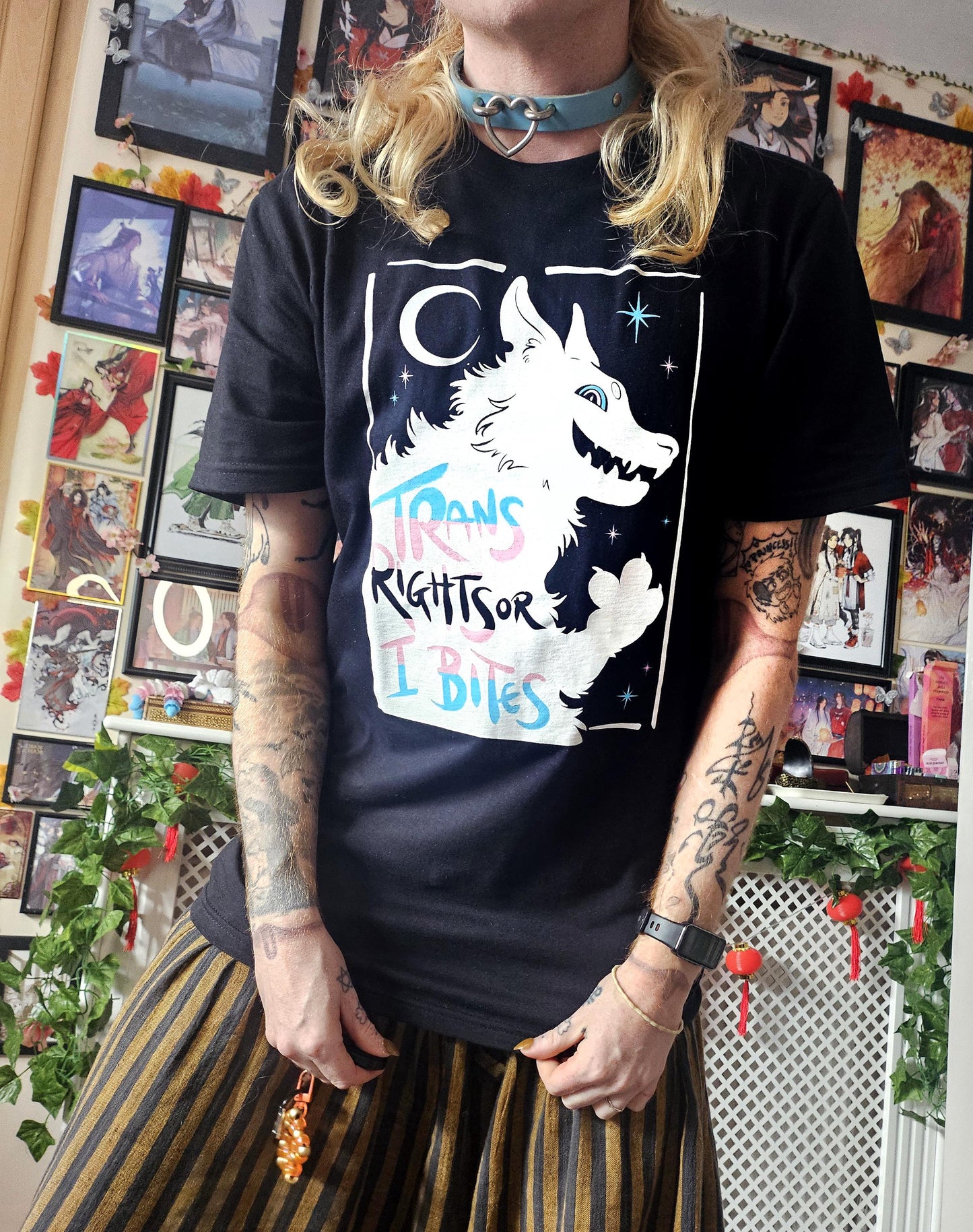 Trans Rights or I Bites Black T-shirt (S-4XL)