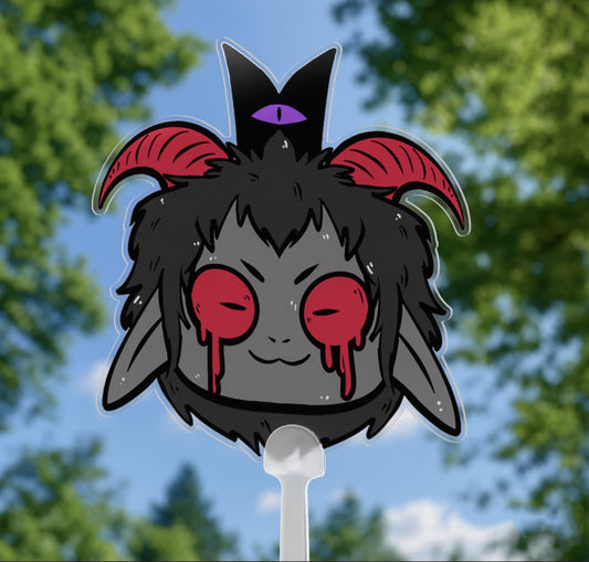 Goat Head Cult of the Lamb 15cm PVC Hand Fan