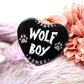 Wolf Boy and Wolf Girl Heart Badge (55mm)