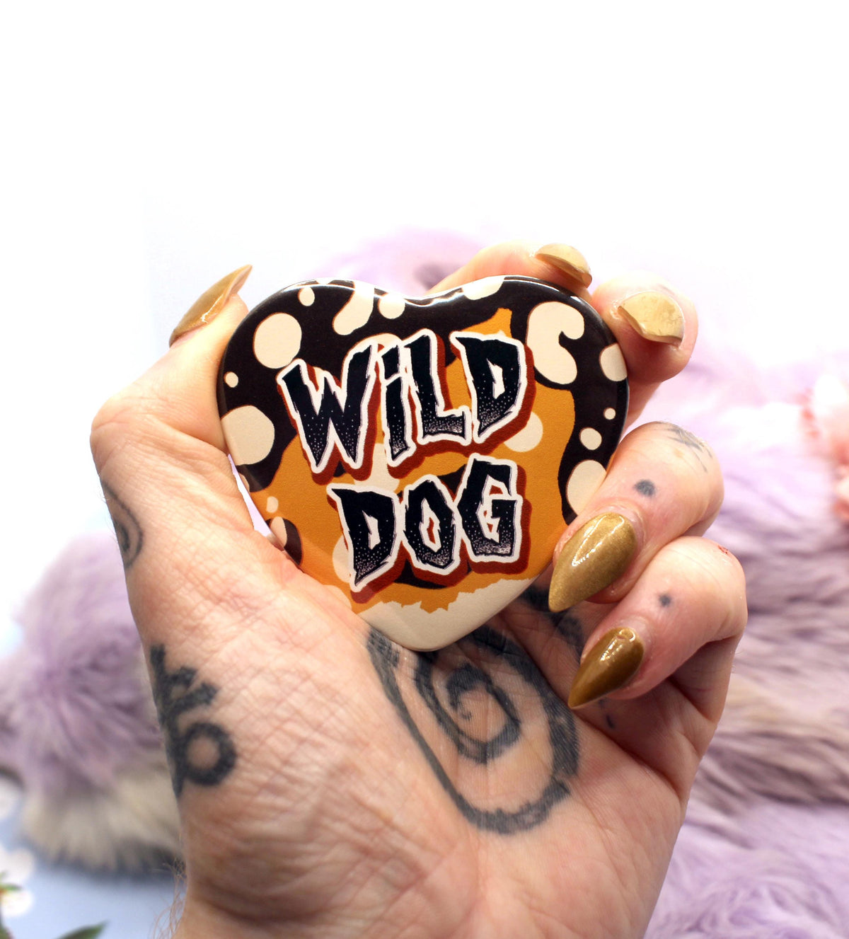 Wild Dog Heart Badge (55mm)