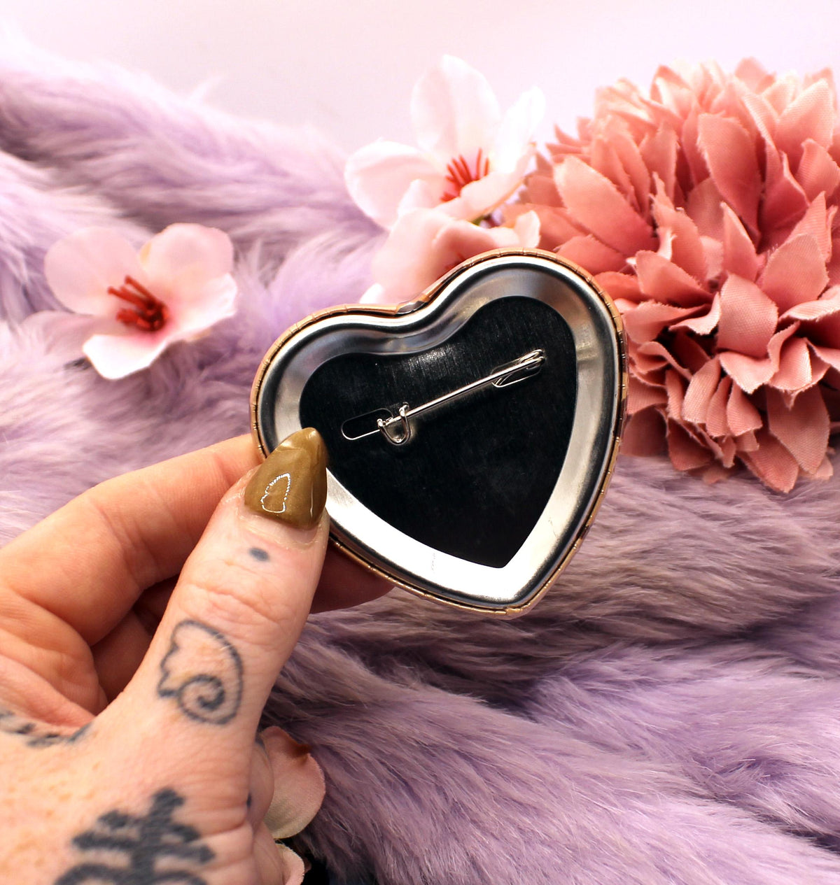 No.1 Alpha Flame Heart Badge (55mm)