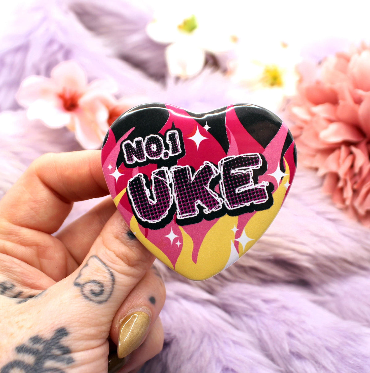 No.1 Uke Heart Badge (55mm)