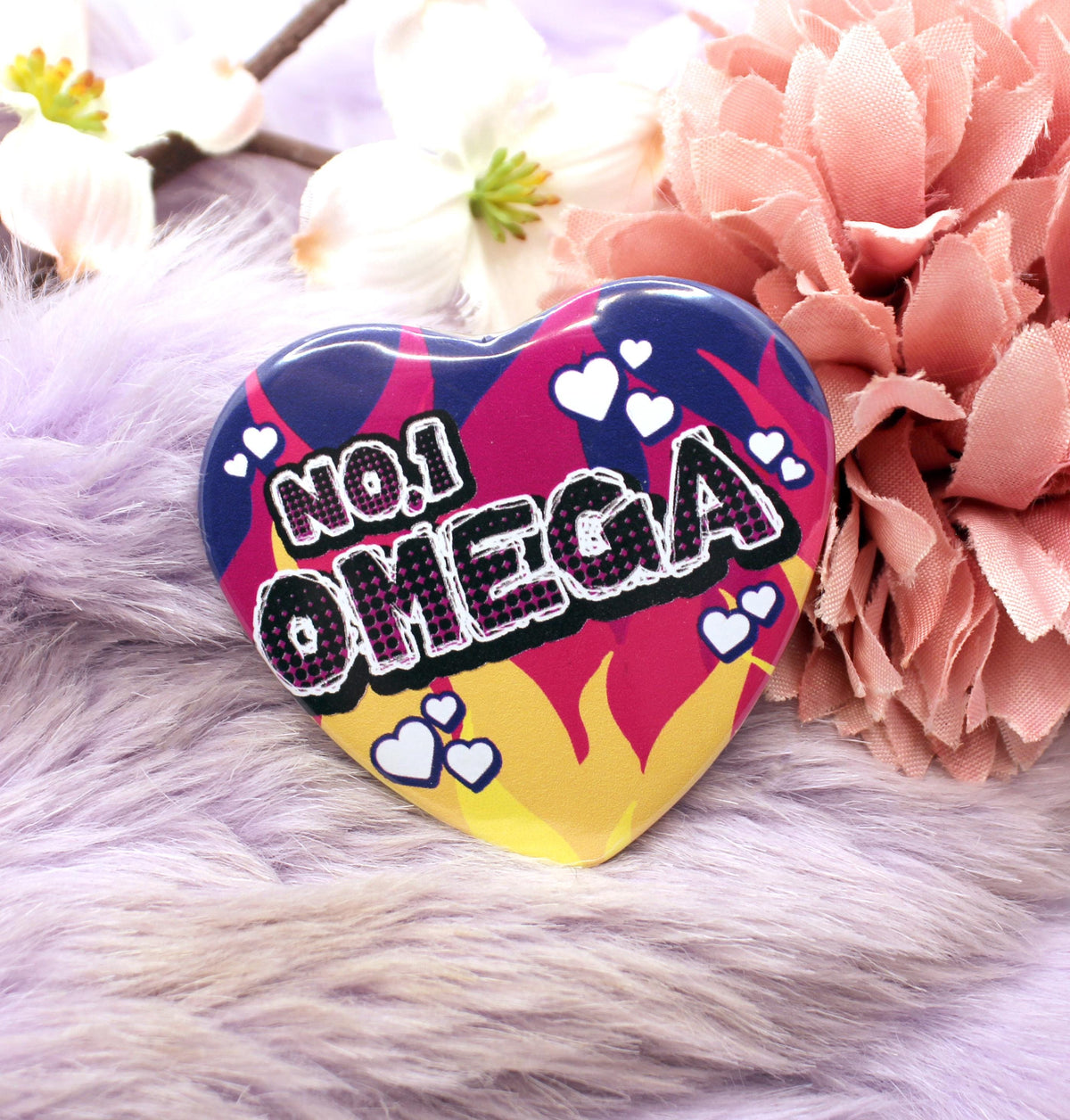 No.1 Omega Flame Heart Badge (55mm)