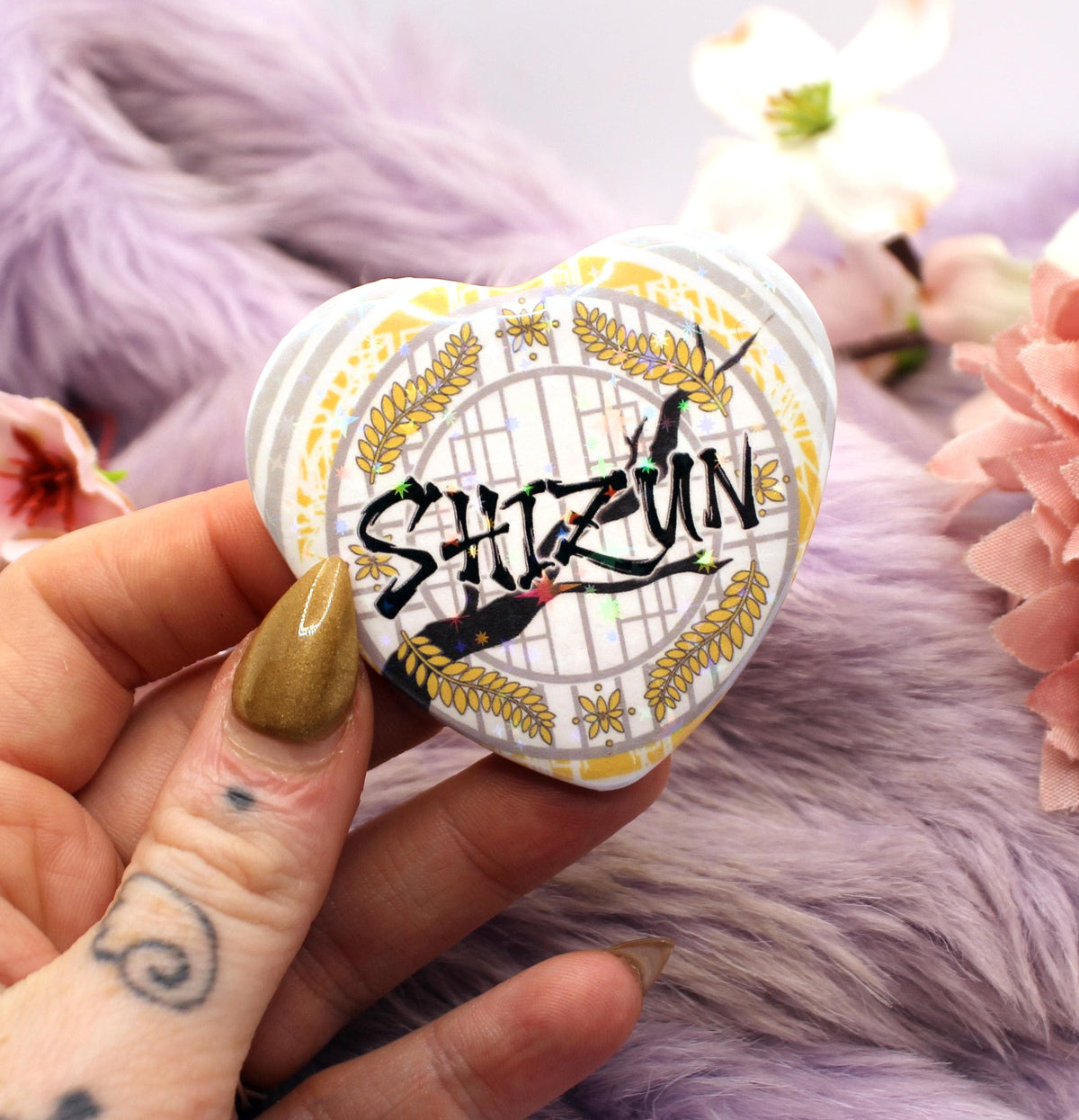 Shizun ErHa Danmei Inspired Heart Badge (55mm)