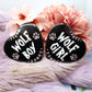 Wolf Boy and Wolf Girl Heart Badge (55mm)