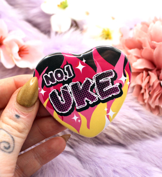 No.1 Uke Heart Badge (55mm)