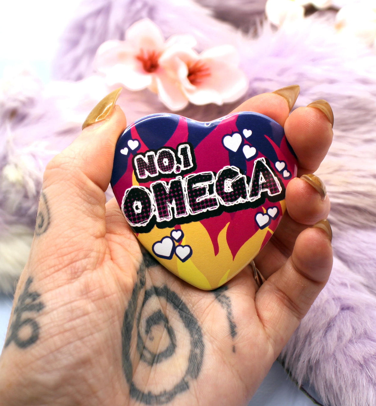 No.1 Omega Flame Heart Badge (55mm)