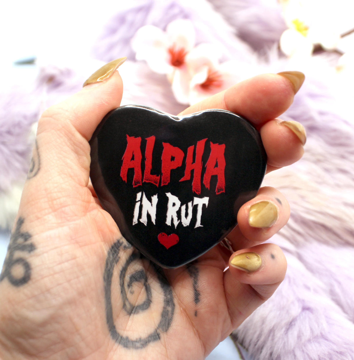 Alpha In Rut Heart Badge (55mm)