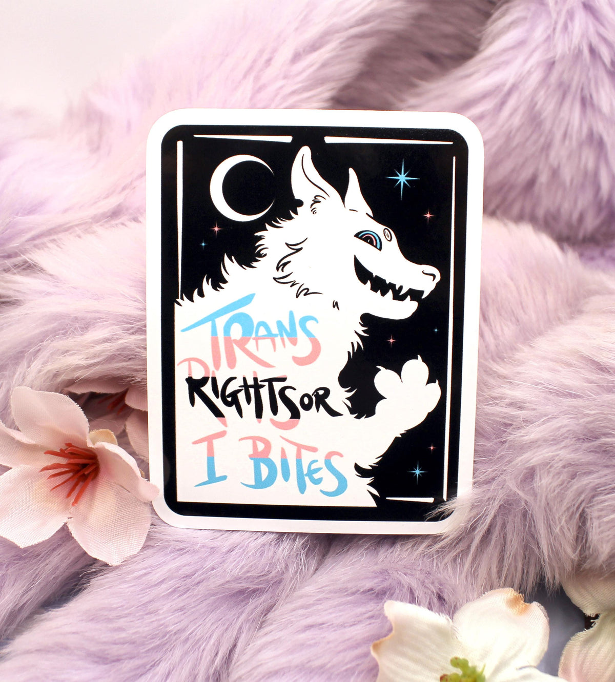 Trans Rights or I Bites Transgender Pride Sticker (7cm)