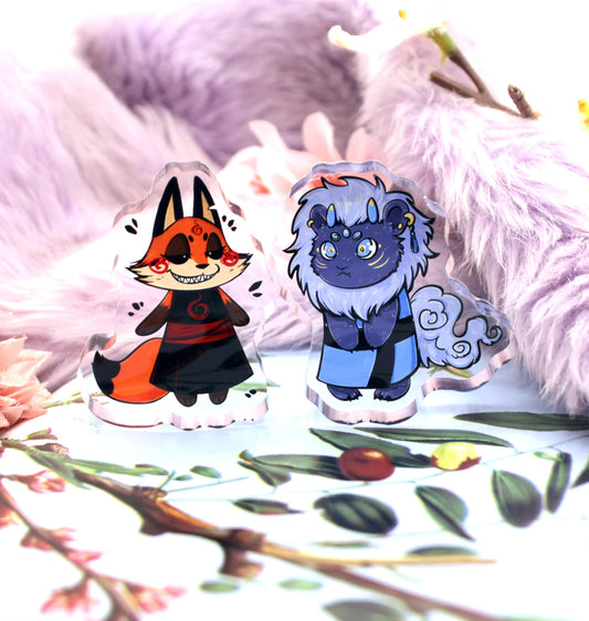 Chibi Sunny the Shisa and Enohki The Fox Thick Acrylic Standees (5cm)