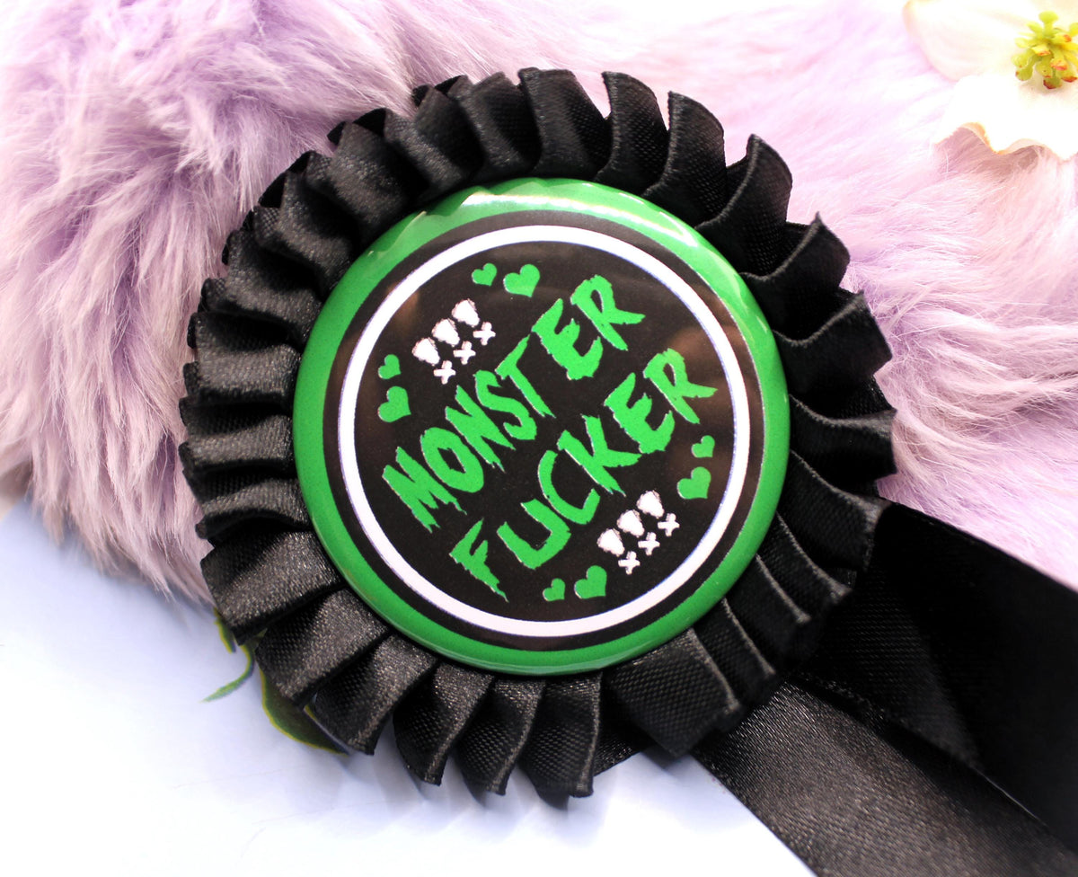 Green and Black Monster Fucker Rosettes (58mm)
