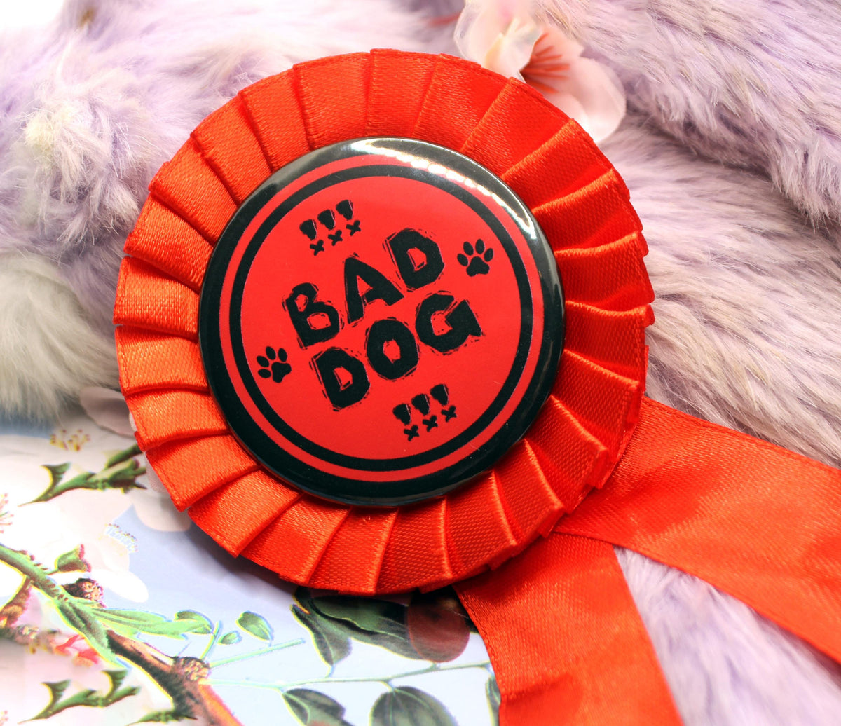 Bad Dog Red and Black Rosettes (58mm)
