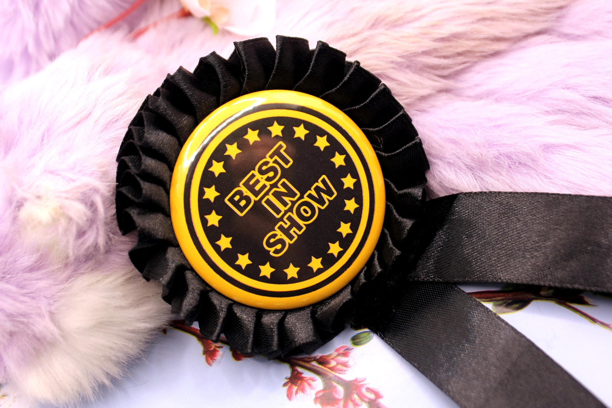 Best In Show Gold and Black Rosettes (58mm)