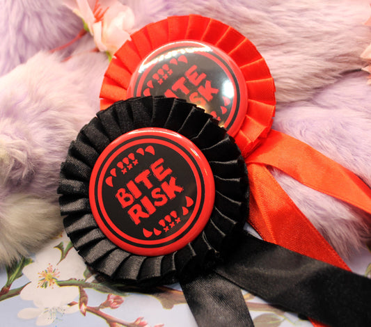 Bite Risk Red and Black Rosettes (58mm)