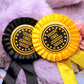Didn't Bite Anyone Today Gold and Black Rosettes (58mm)