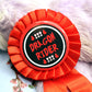 Dragon Rider Red and Black Rosettes (58mm)
