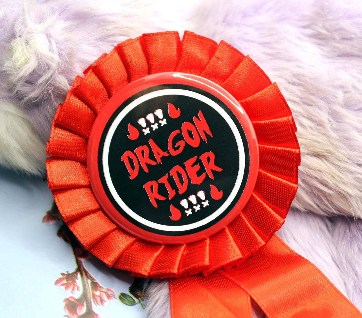 Dragon Rider Red and Black Rosettes (58mm)