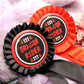 Dragon Rider Red and Black Rosettes (58mm)
