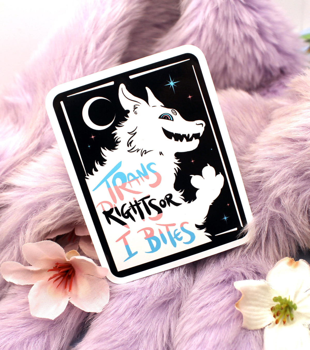Trans Rights or I Bites Transgender Pride Sticker (7cm)