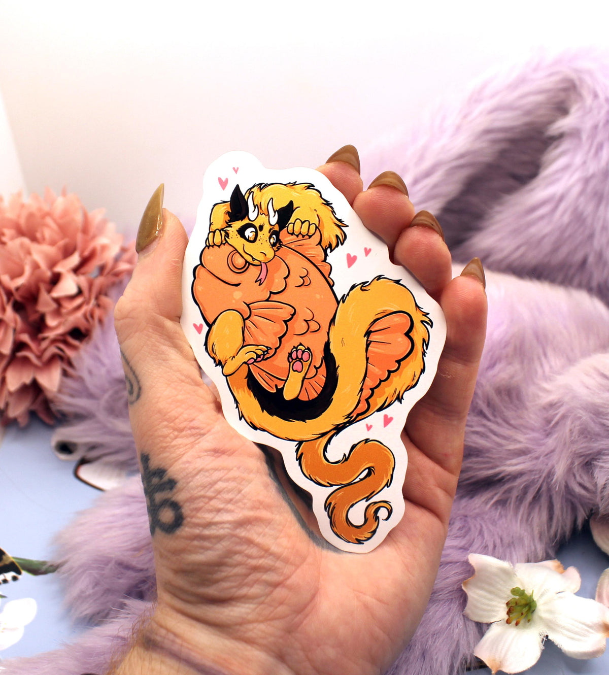 Taiyaki Furry Dragon Sticker (7cm) - The Nightingale Dragon Series