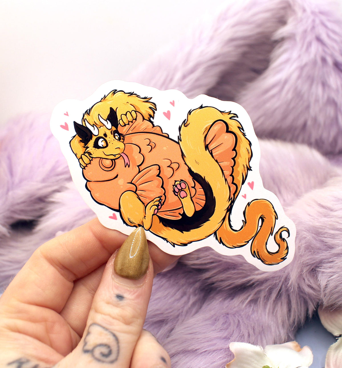 Taiyaki Furry Dragon Sticker (7cm) - The Nightingale Dragon Series