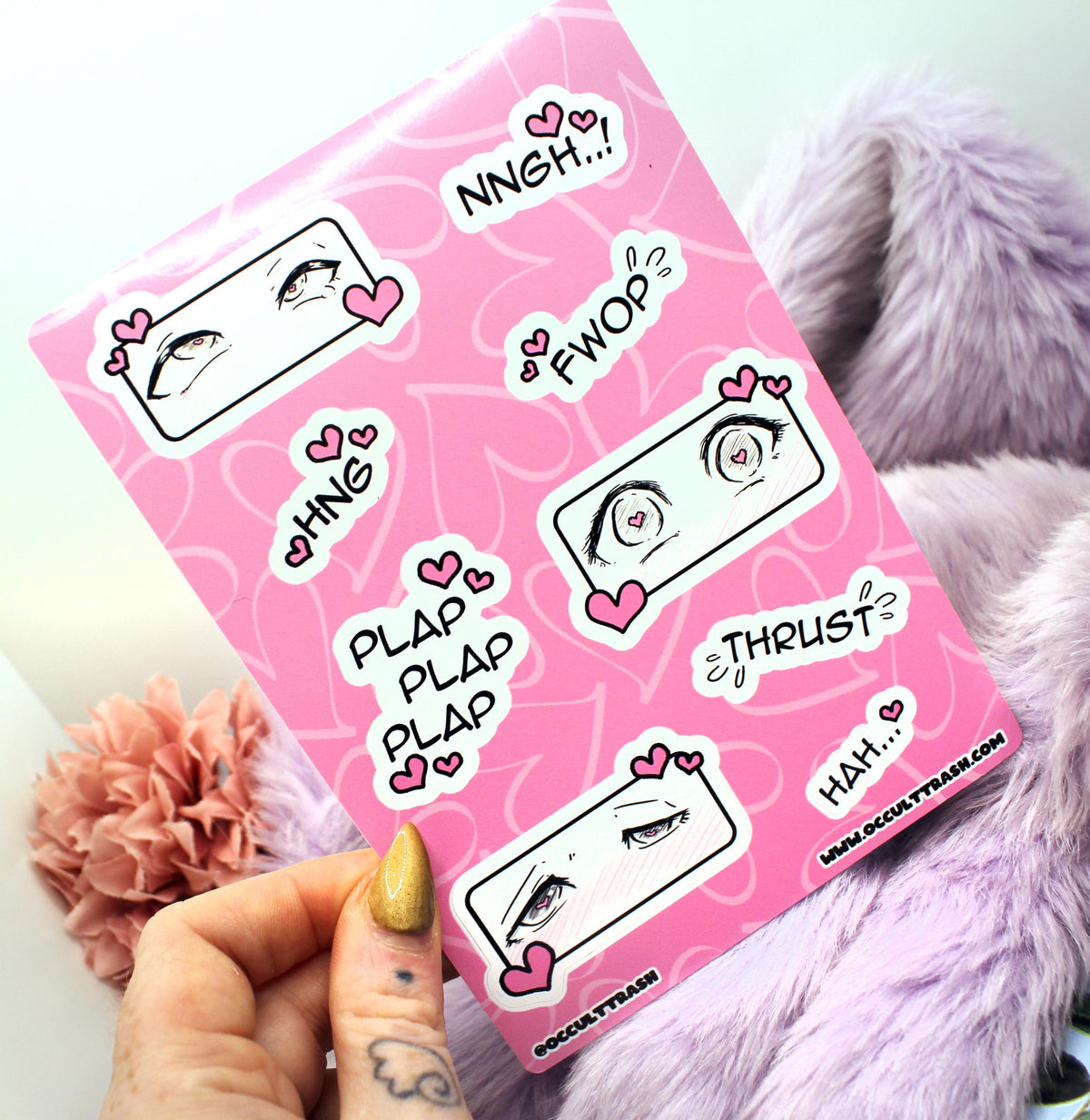 Yaoi Sound Effects A6 Sticker Sheet
