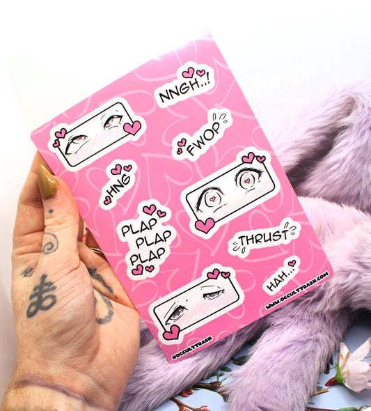 Yaoi Sound Effects A6 Sticker Sheet